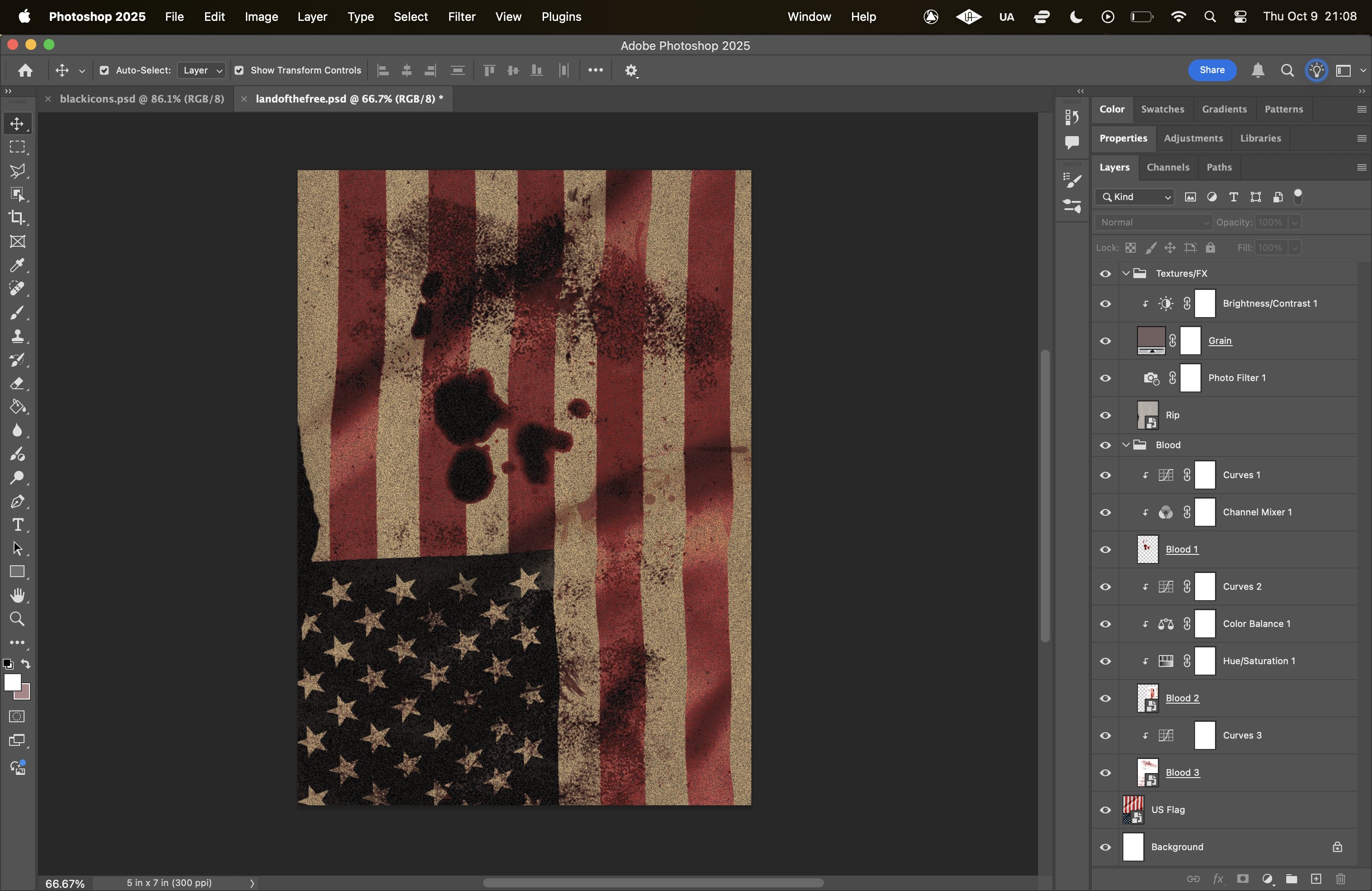Layers for Land of the Free photomontage